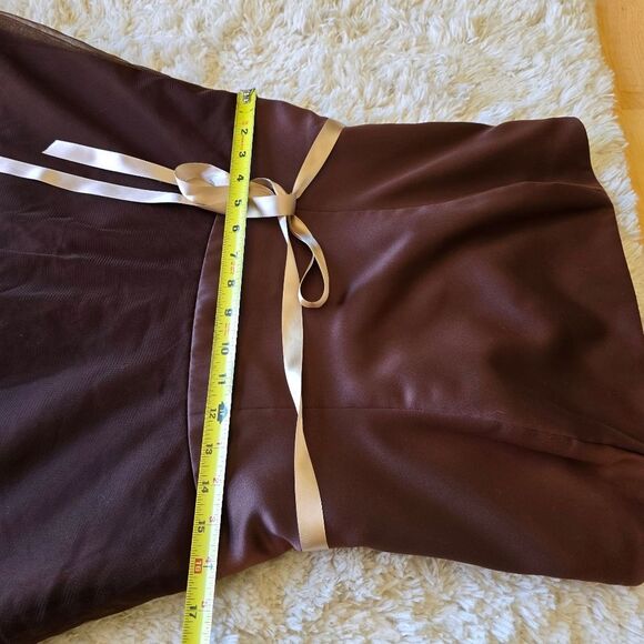 B2 Womens Elegant Brown Strapless Dress Size 14 Renaissance Fairycore - Picture 3 of 10